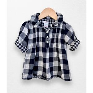 Joe Fresh Textured Plaid Tunic Top, Size 4